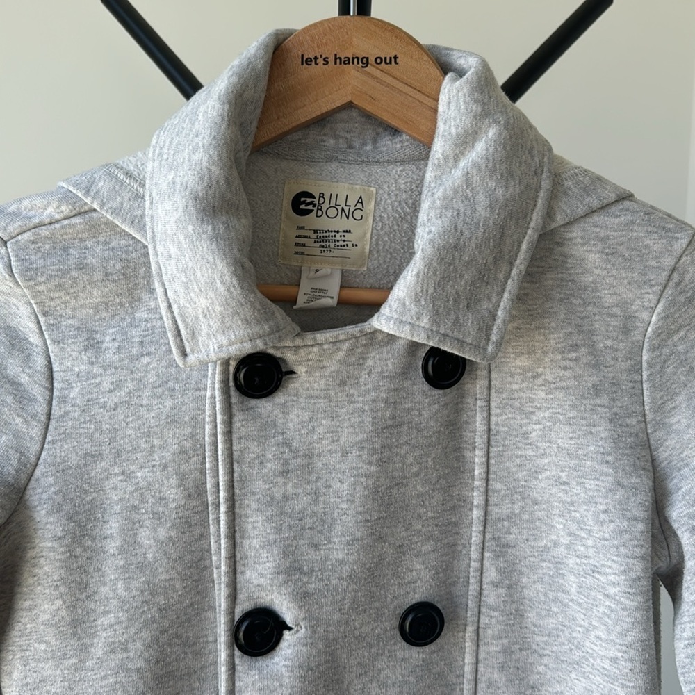BILLABONG Lightweight Winter Pea Coat | Grey | Women’s Small - Picture 3 of 10